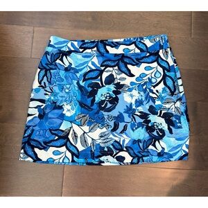 Chico's Zenergy UPF Blue Floral Golf Pickle Ball Skort Excellent Large Chicos 2